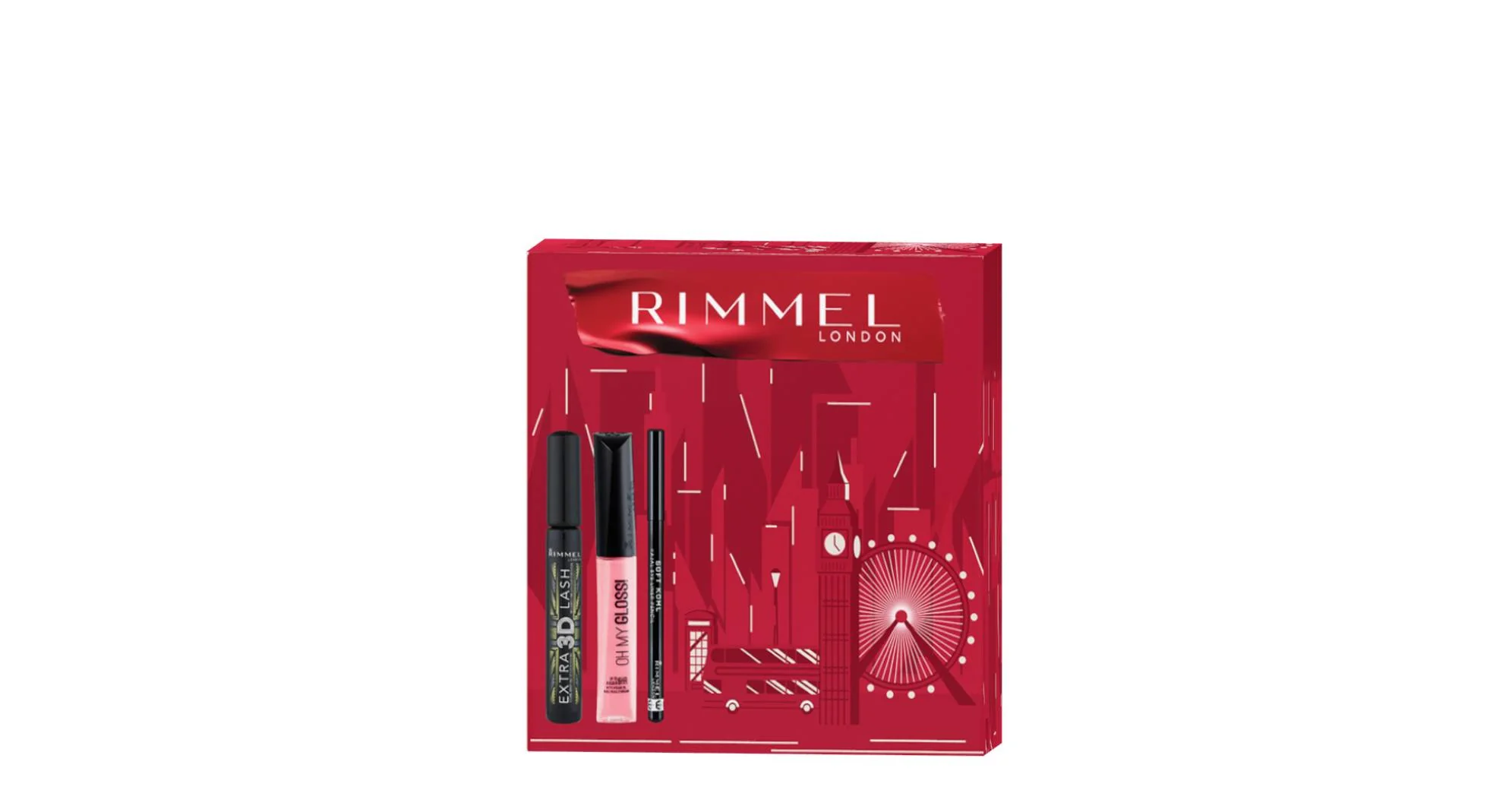 RIMMEL Extra 3D riasenka + lesk OMG + čierna ceruzka na oči