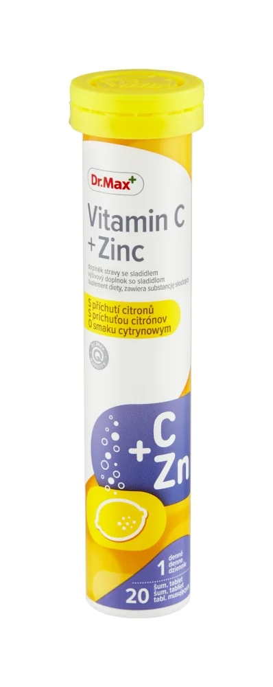 Dr. Max Vitamín C 500 mg + Zinok 1×20 šumivých tabliet