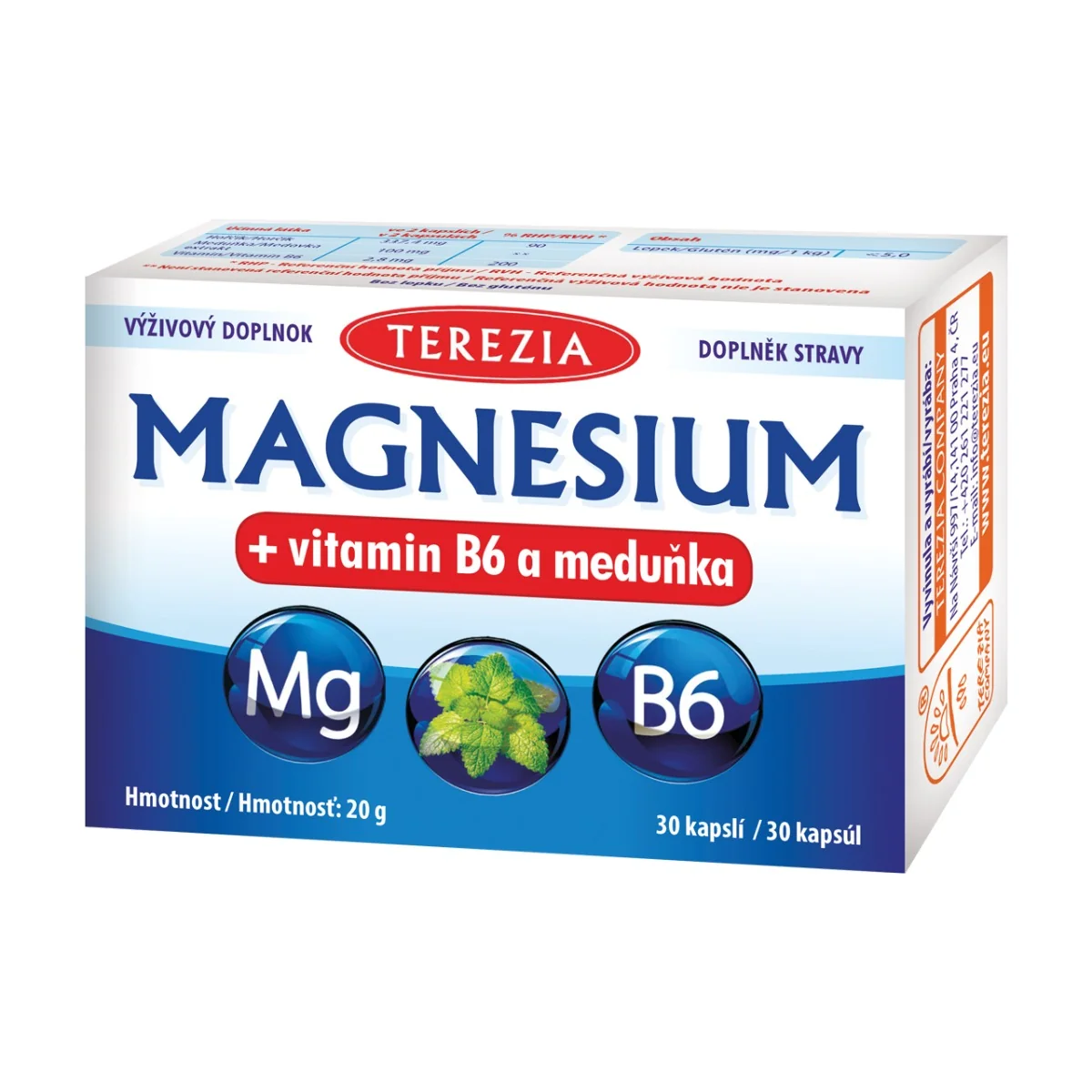 TEREZIA MAGNESIUM + vitamin B6 a meduňka