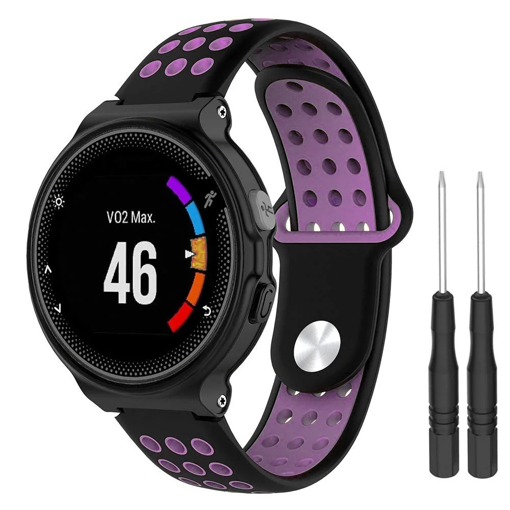 BStrap Silicone Sport remienok na Garmin Forerunner 235, black/pink