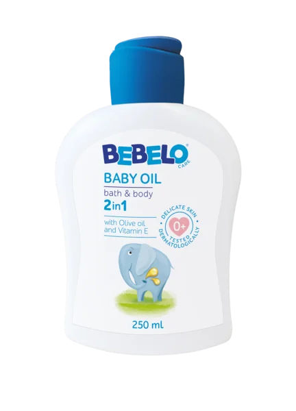 BEBELO Baby Oil 2in1 1×250 ml, detský kúpeľový a telový olej