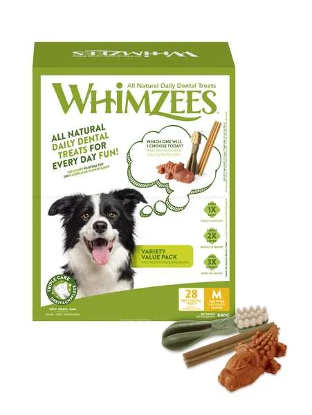 Whimzees Dental Mix Box M 28ks