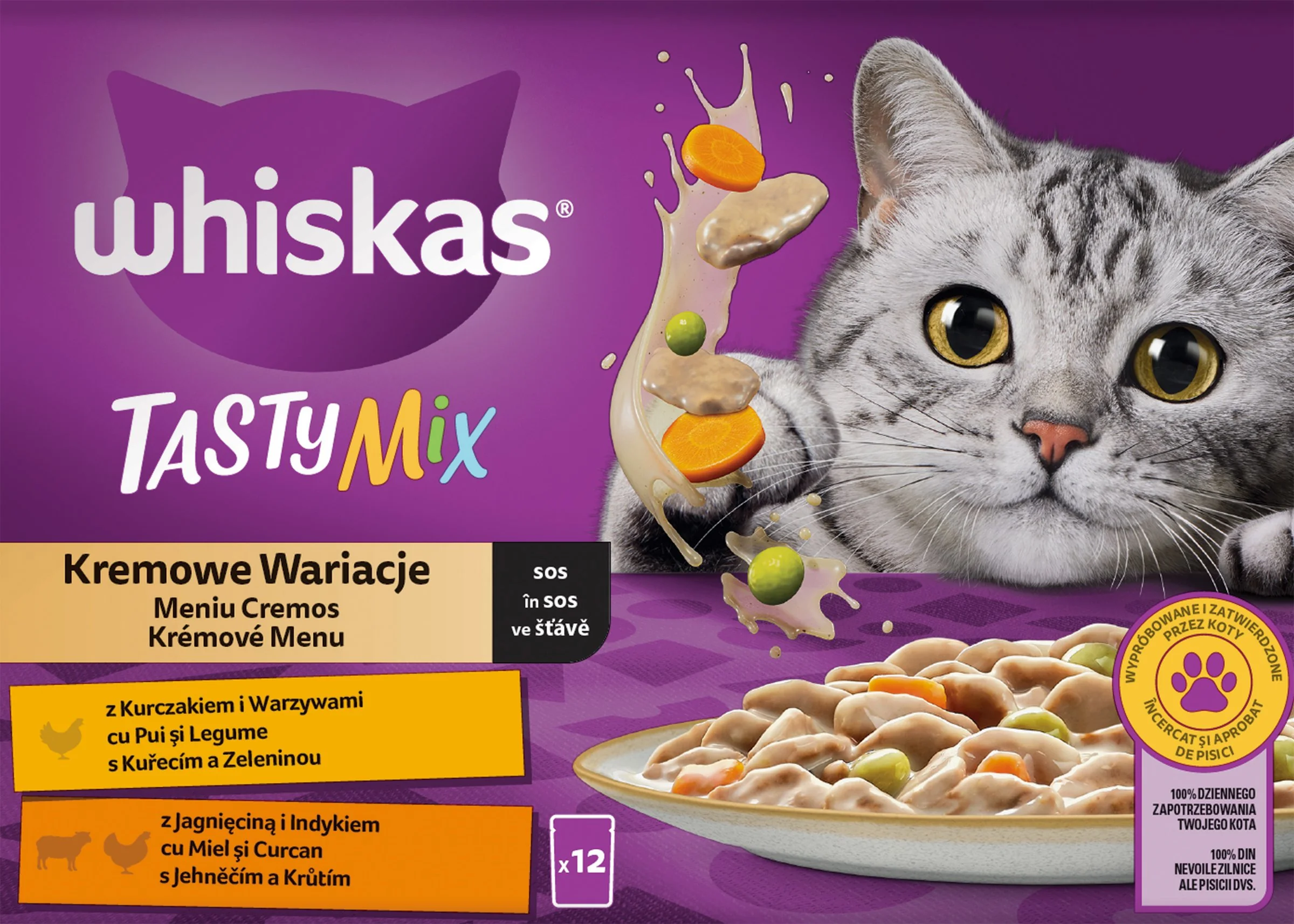 WHISKAS Kapsička Creamy Creations v šťave 12pack