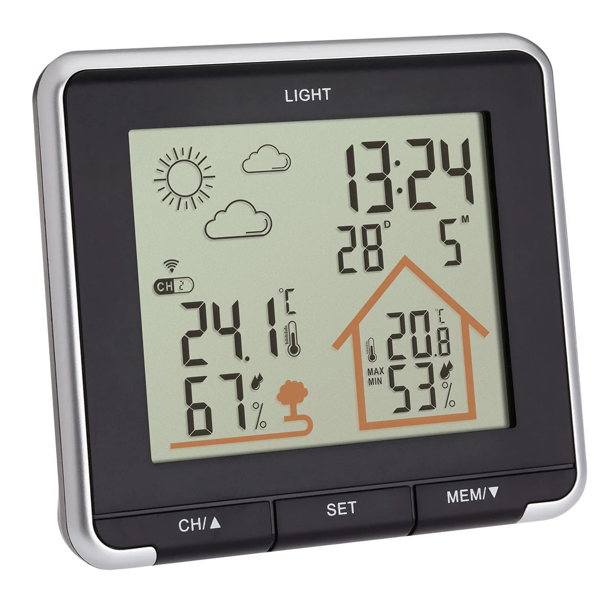 35.1153.01 TFA  LIFE bezdrôtová meteostanica s predpoveďou počiasia, čierna, vysielač 30.3241.02 