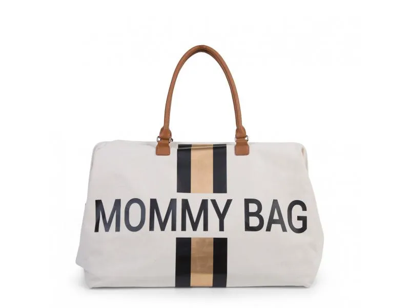 CHILDHOME Prebaľovacia taška Mommy Bag Big Off White / Black Gold 1×1 ks