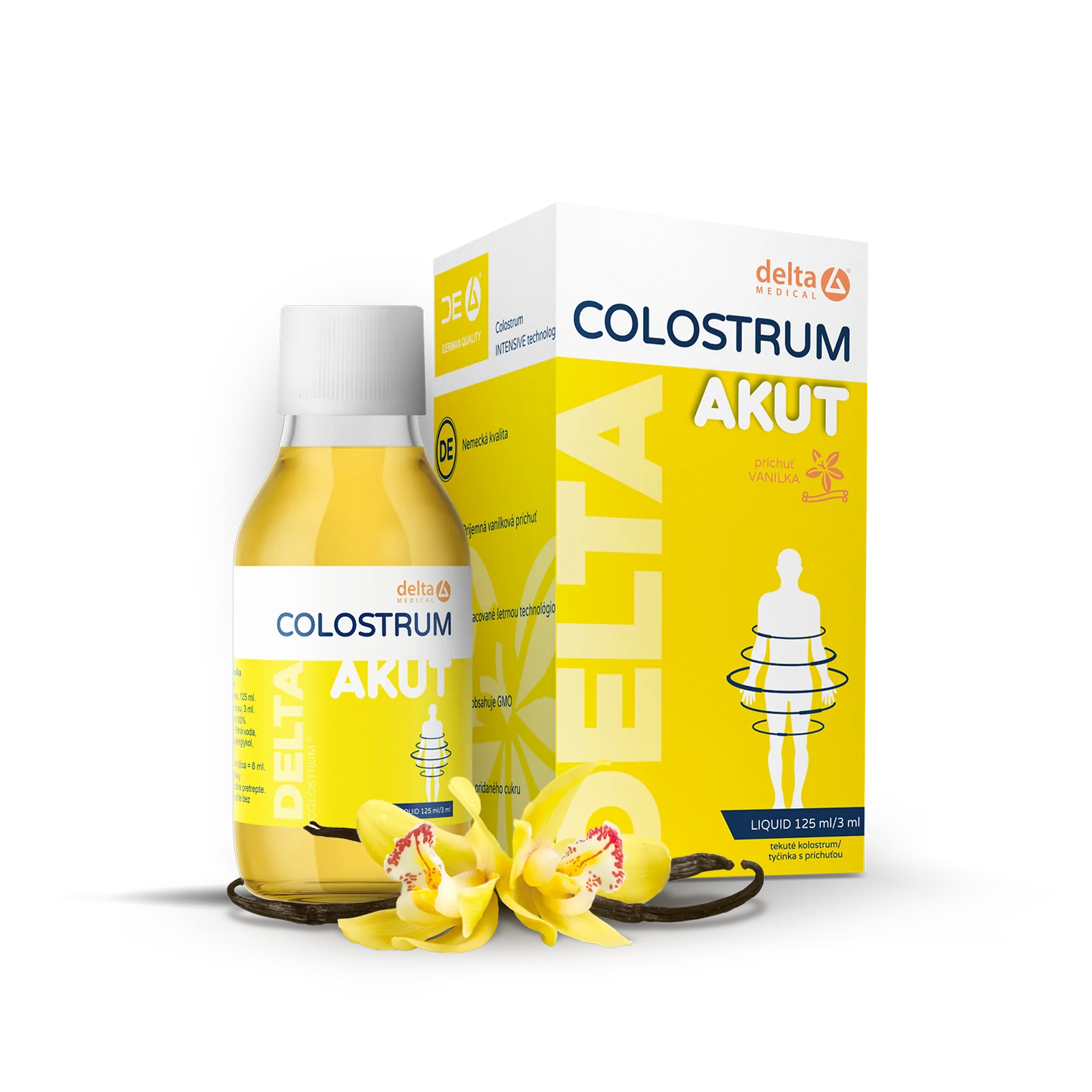 DELTA COLOSTRUM AKUT Vanilka s rýchlym účinkom 1×125 ml, kolostrum