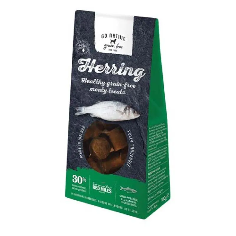 GO NATIVE Essentials Herring 100g nízkokalorická pochúťka pre psov obsahuje 30% mäsa zo sleďa 