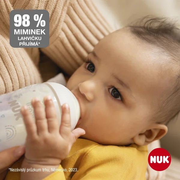 NUK Perfect Match flaša s kontrolou teploty 150 ml 1×1 ks, dojčenská fľaša