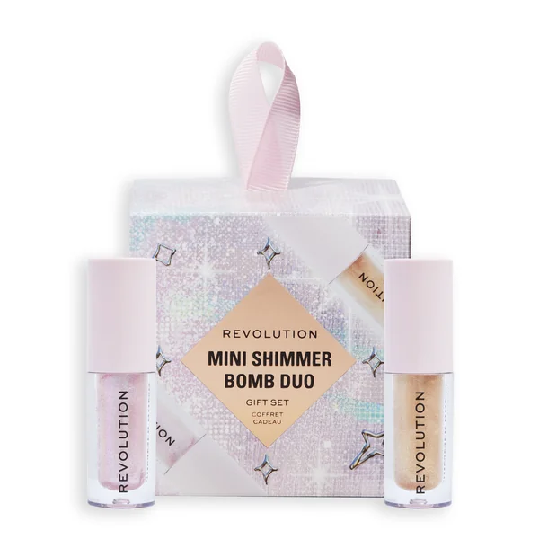 Revolution Mini Shimmer Bomb Lip Duo Gift Set, darčeková sada 1×1 set, darčeková sada