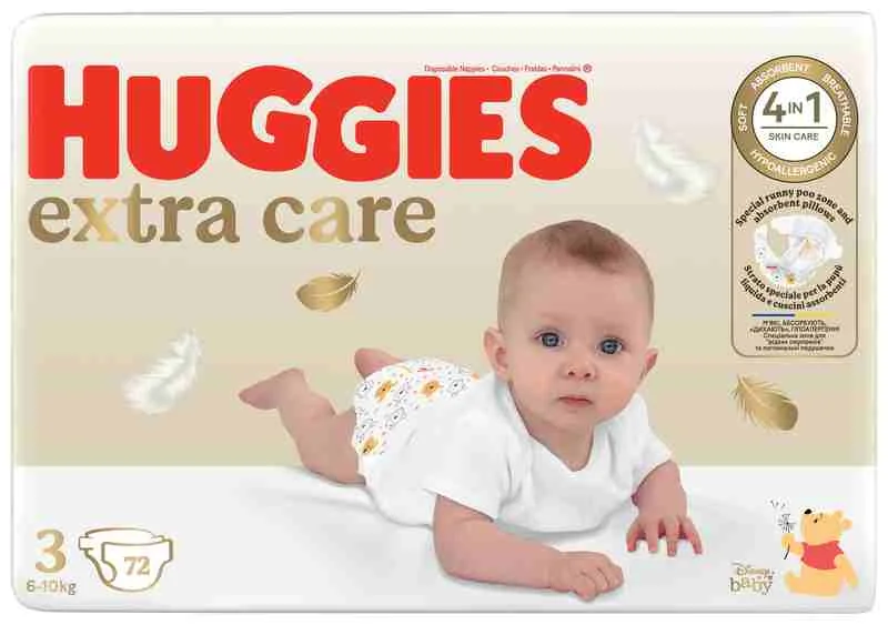 HUGGIES plienky Extra Care 3 72 ks