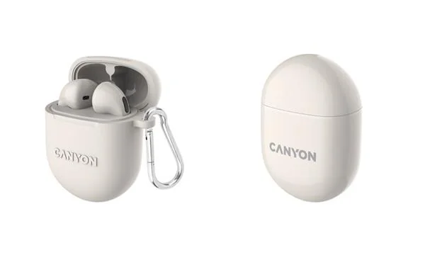 Canyon TWS-6, True Wireless Bluetooth slúchadlá do uší, nabíjacia stanica v kazete, béžové 1×1 ks, slúchadlá