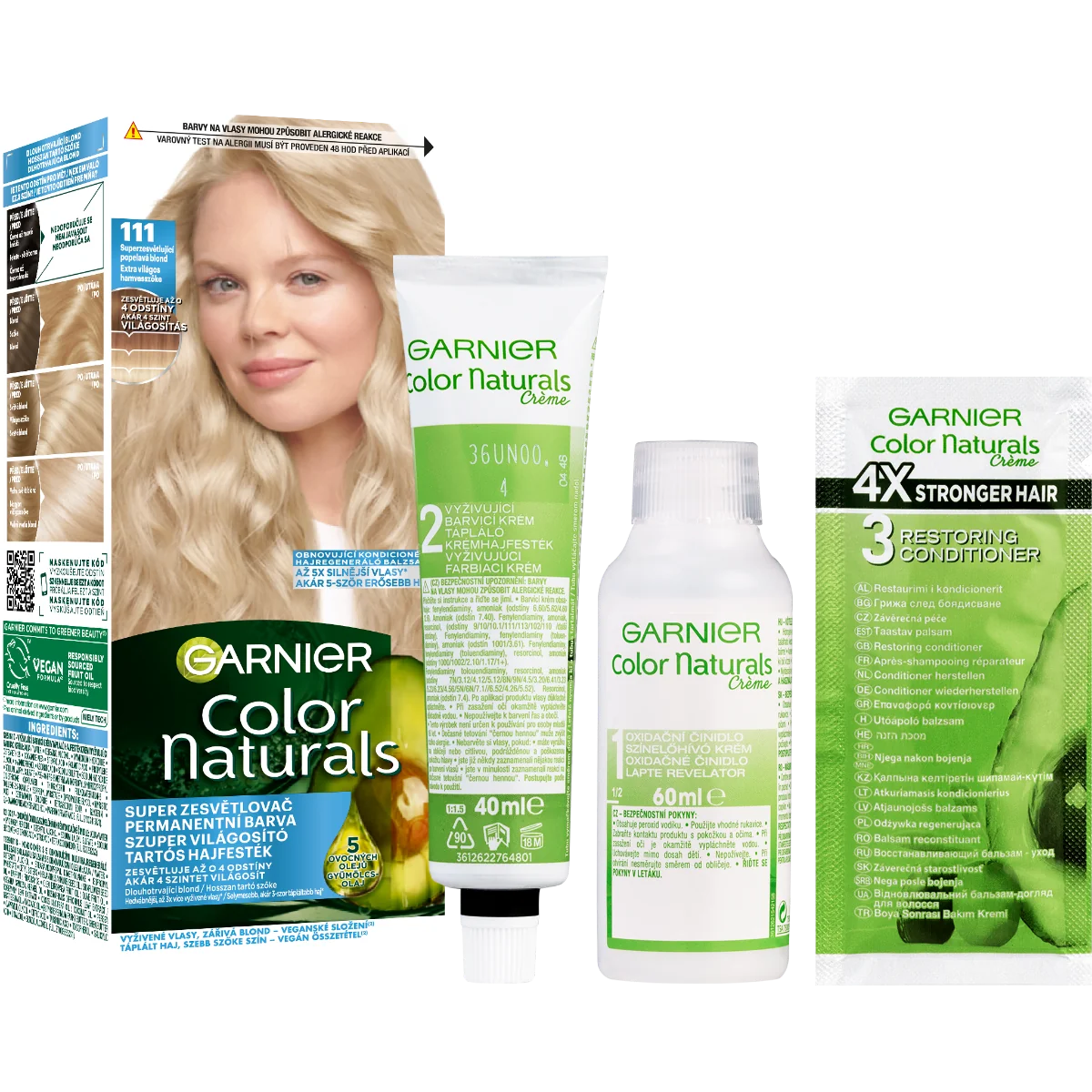 Garnier Color Naturals permanentná farba na vlasy 111 Superzosvetľujúca popolavá blond 1×1 kus, farba na vlasy