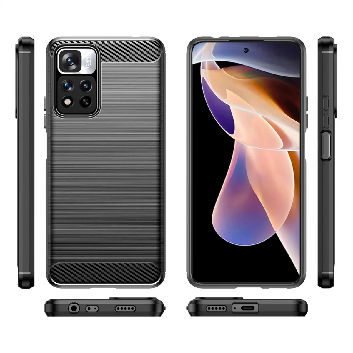 MG Carbon Case Flexible silikónový kryt na Xiaomi Poco X4 NFC čierny