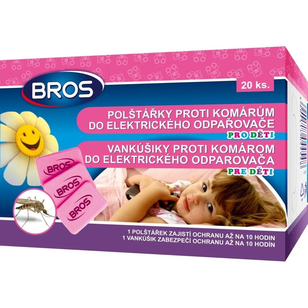 04454 Bros Vankúšiky proti komárom do elektrického odparovača 20 ks, pre deti