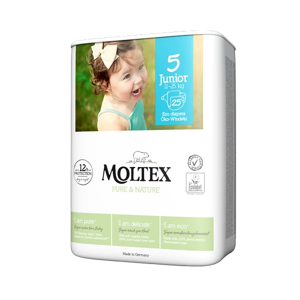 Moltex Pure & Nature Plienky Junior 11-16 kg 1×25 ks, EKO plienky