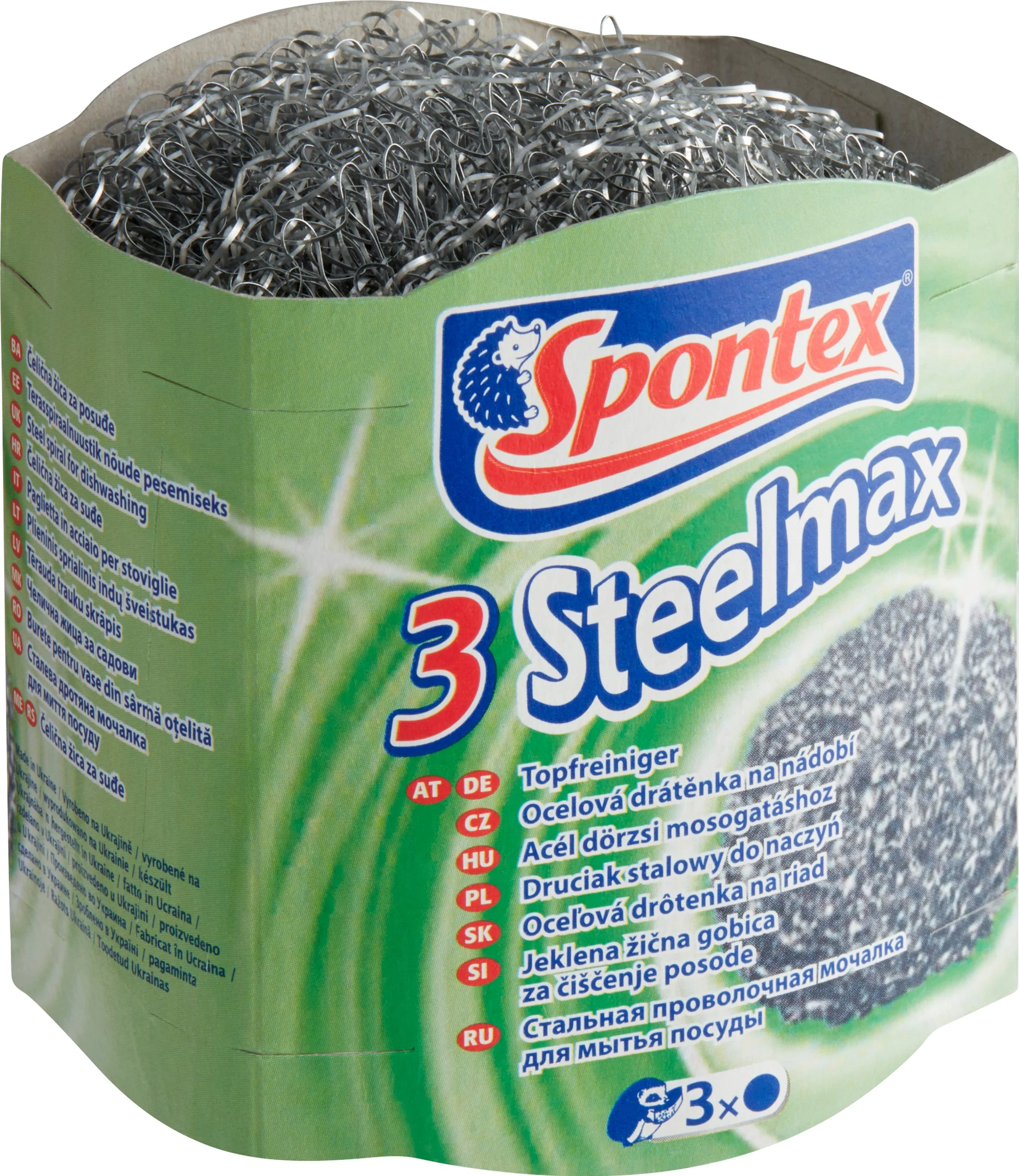 Spontex Steelmax drôtenka kovová 1×3 ks, hubky