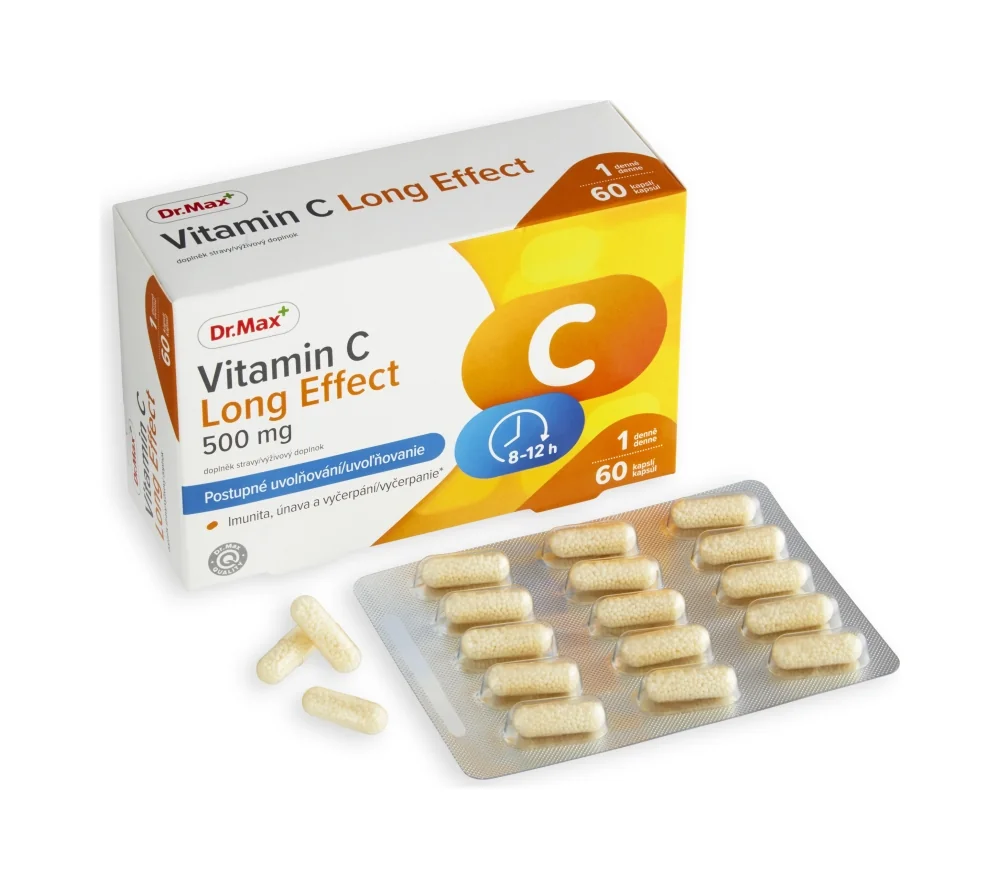 Dr. Max Vitamin C Long Effect 500 mg 1×60 cps, výživový doplnok