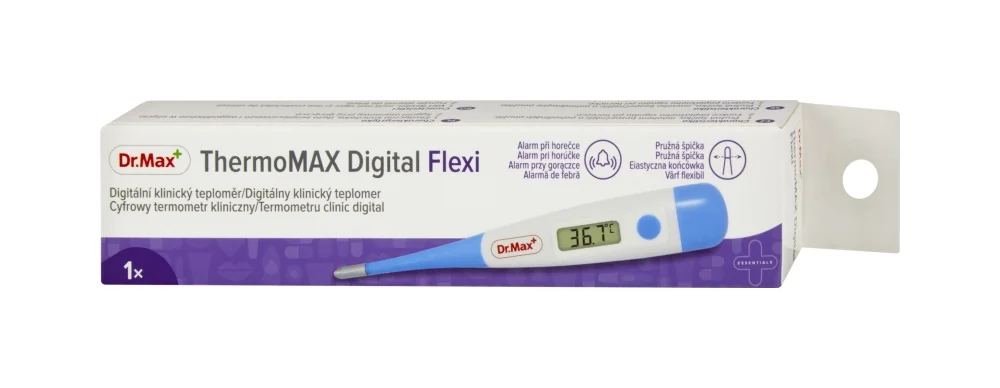 Dr. Max ThermoMAX Digital Flexi 1×1 ks, s pružnou špičkou