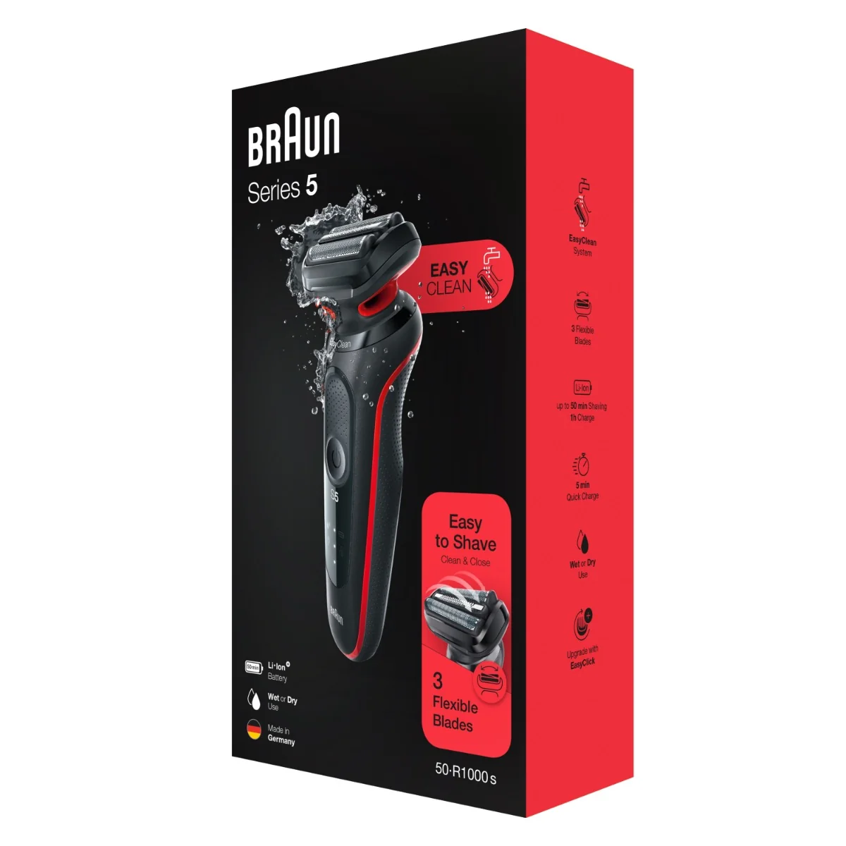 BRAUN Series 5 51-R1000s Red 1×1 ks, elektrický holiaci strojček