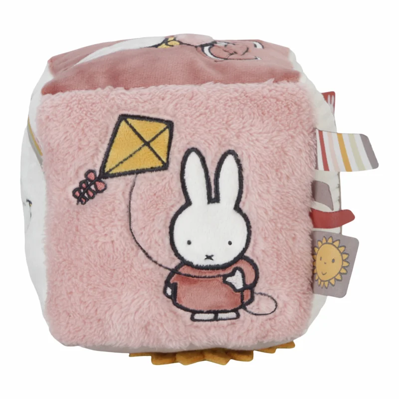 LITTLE DUTCH - Kocka textilný králiček Miffy Fluffy Pink 