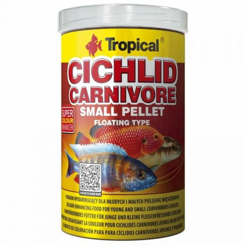 TROPICAL Cichlid Carnivore Small Pellet 1000ml/360g krmivo pre cichlidy 