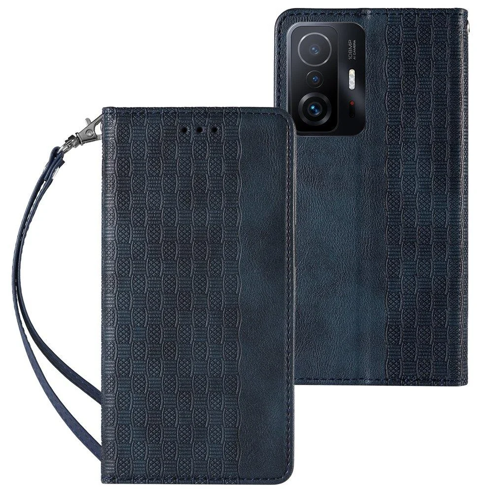 MG Magnet Strap knižkové kožené puzdro na Xiaomi Redmi Note 11 Pro 4G/5G modré