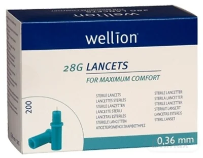 Wellion LANCETS 28G - Lanceta sterilná