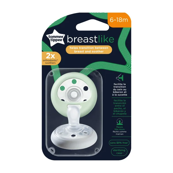 Tommee Tippee Cumlík Breast-like 6-18m, 2 ks 1×2 ks, cumlík