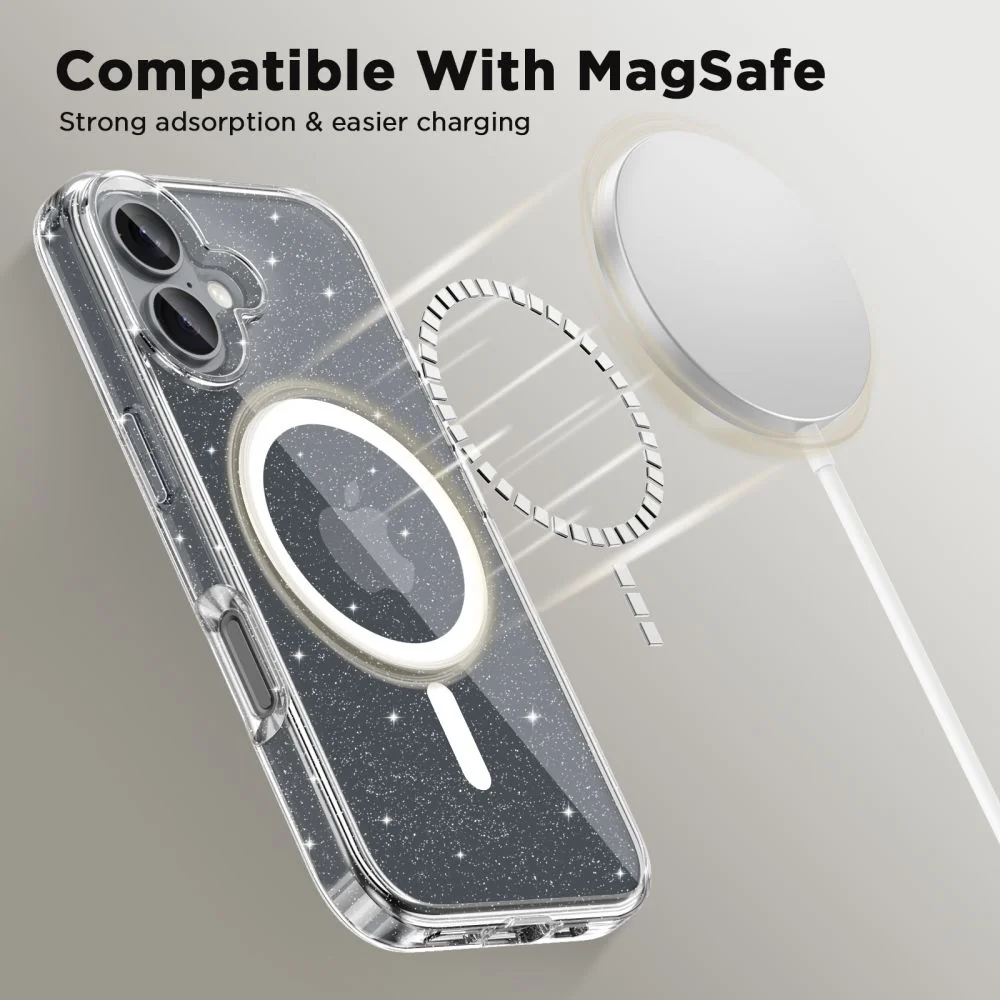 Tech-Protect Flexair Hybrid MagSafe kryt na iPhone 16, glitter 