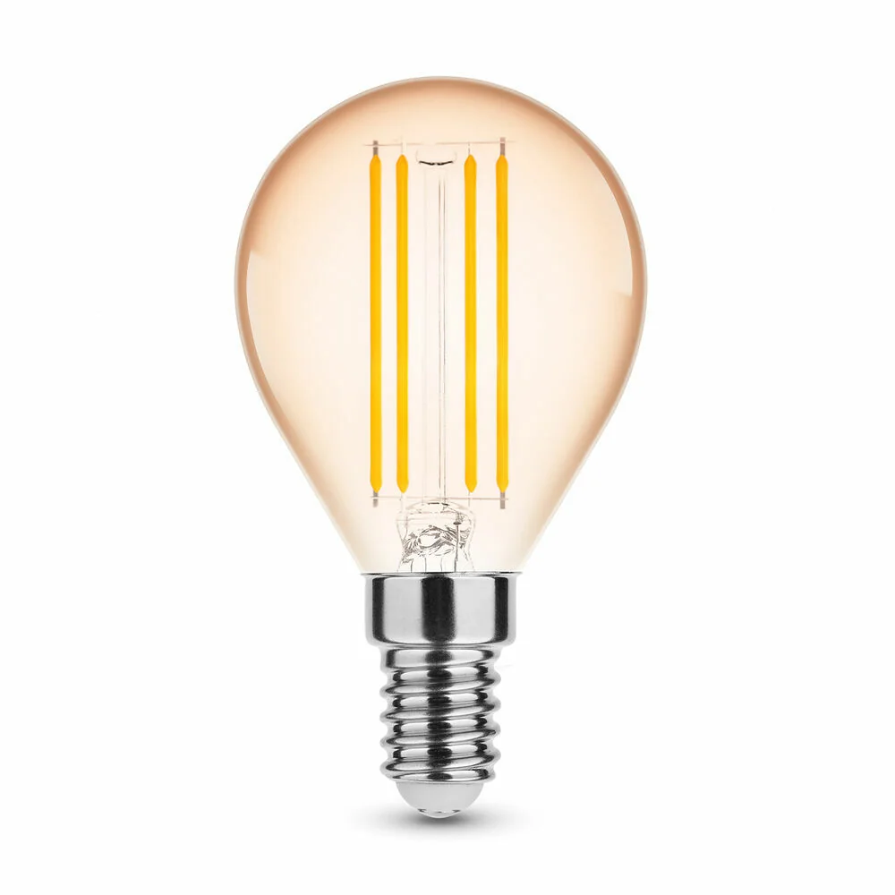 Modee LED Filament Amber Globe Mini G45 4W E14 360lm, teplá biela, stmievateľná (ML-G45FA1800K4WE14) 