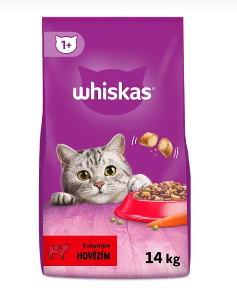 WHISKAS granule s hovädzím 14kg