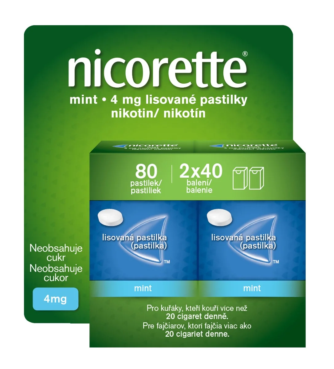 Nicorette® Mint lisované pastilky 4 mg