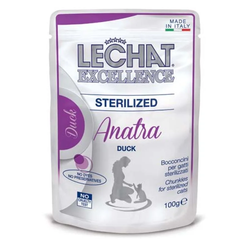 MONGE LECHAT EXCELLENCE STERILIZED kačica 100g kapsička