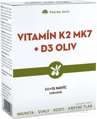 Pharma Activ Vitamín K2 MK7 + D3 OLIV