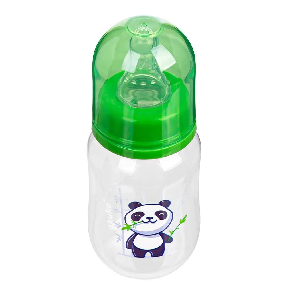 Fľaša s obrázkom Akuku 125 ml panda zelená , 20C50109 