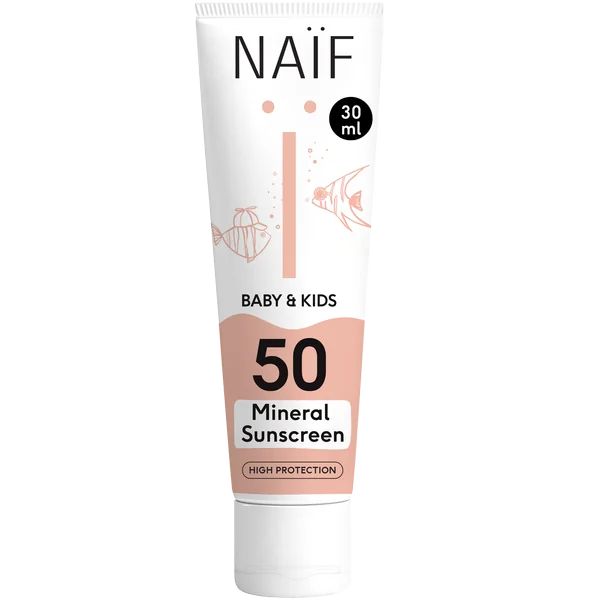 NAÏF Ochranný krém na opaľovanie SPF 50 pre deti a bábätká 1×30 ml, krém na opaľovanie