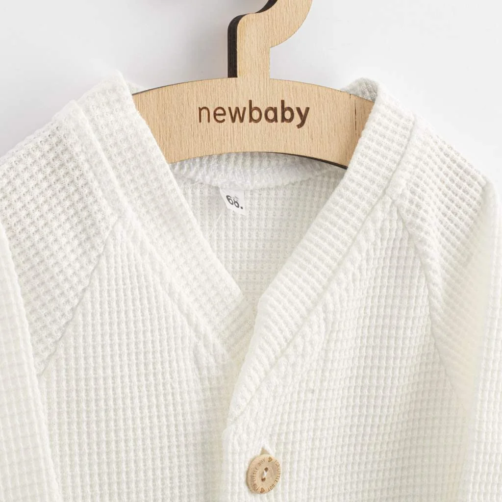 Dojčenský kabátik na gombíky New Baby Luxury clothing Oliver biely 