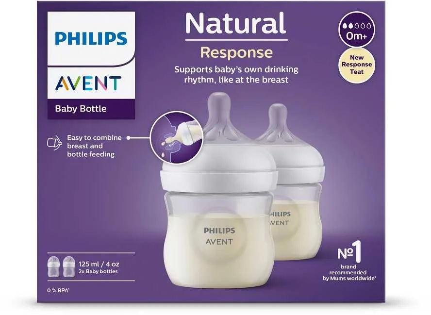 Philips AVENT Fľaša Natural Response 125 ml, 0m+ 2 ks 1×2 ks, fľaška