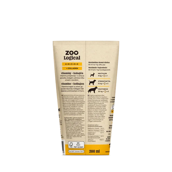 ZOO Logical Vitamin water DOG TW skin&mobility 1×200 ml, veterinárne výživový výživový doplnok