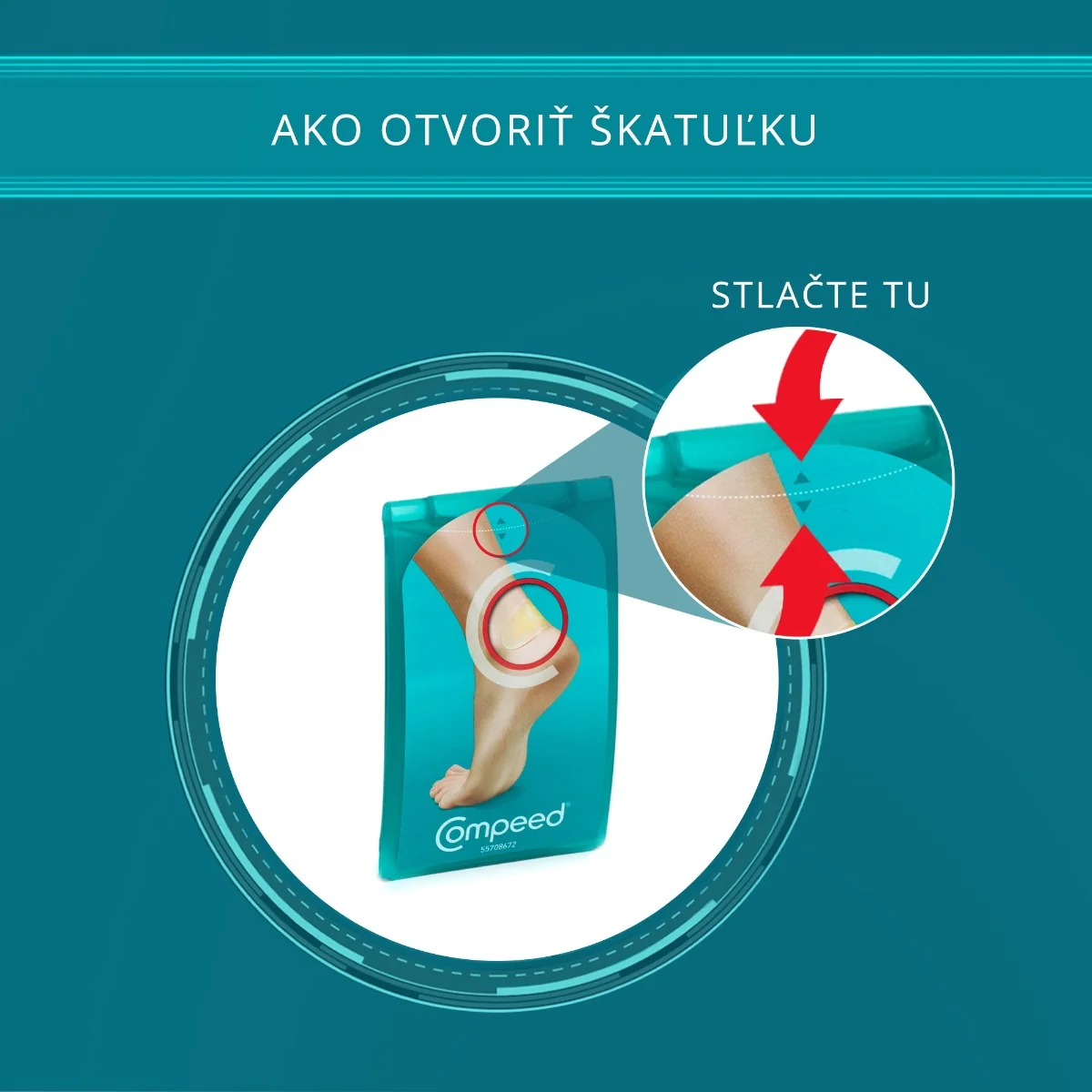 Compeed NÁPLASŤ na pľuzgiere 1×5 ks, stredná, gélová