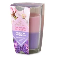 Emocio Sklo 76×118 mm Orchard Blossom & French Lavender dvojfarebná vonná sviečka