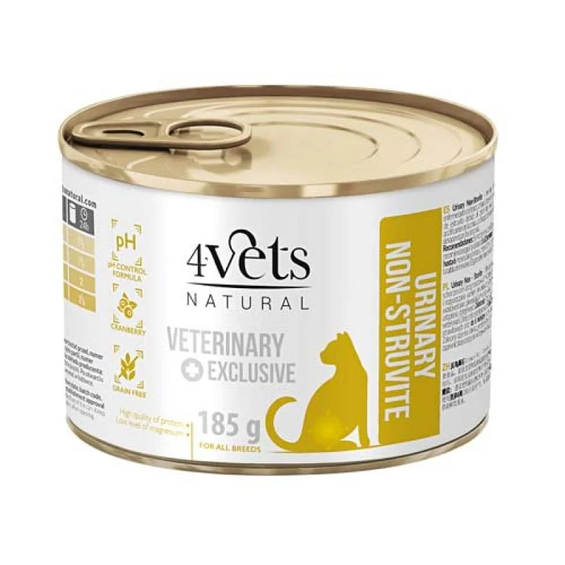 4Vets NATURAL VETERINARY EXCLUSIVE URINARY 185g pre mačky s ochorením močových ciest