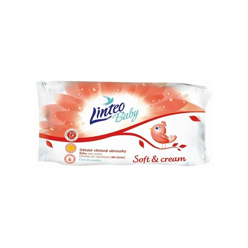 Detské vlhčené obrúsky Linteo Baby 72 ks Soft and cream , 20C22721