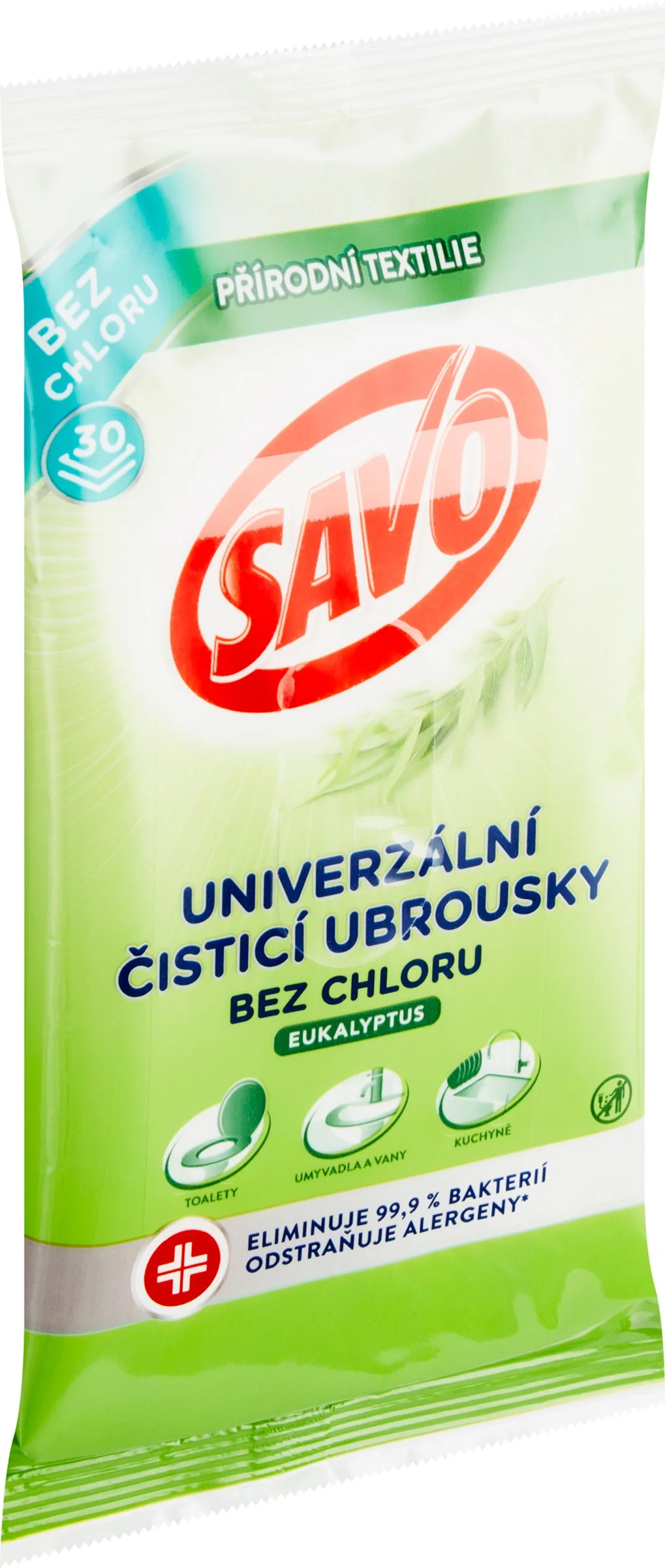 Savo Univerzálne dezinfekčné utierky Eukalyptus 1×30 ks, čistiace utierky