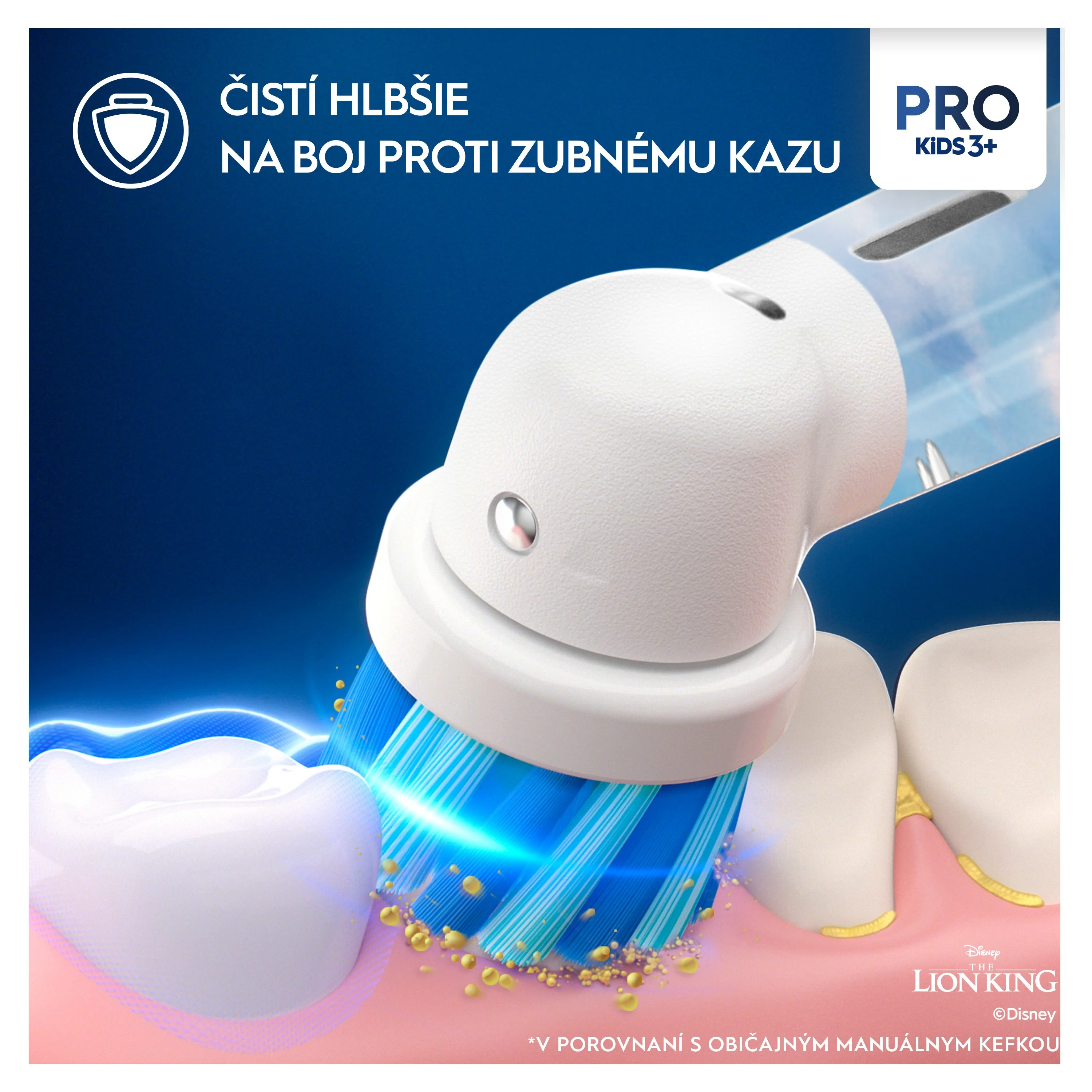 Oral-B Pro Kids Leví kráľ elektrická zubná kefka + cestovné puzdro 1×1 ks, elektrická zubná kefka