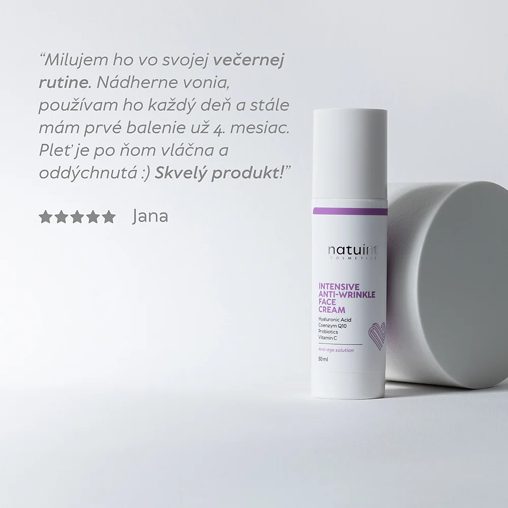 Natuint cosmetics - Krém proti vráskam s kyselinou hyalurónovou Intensive Anti-Wrinkle Face Cream