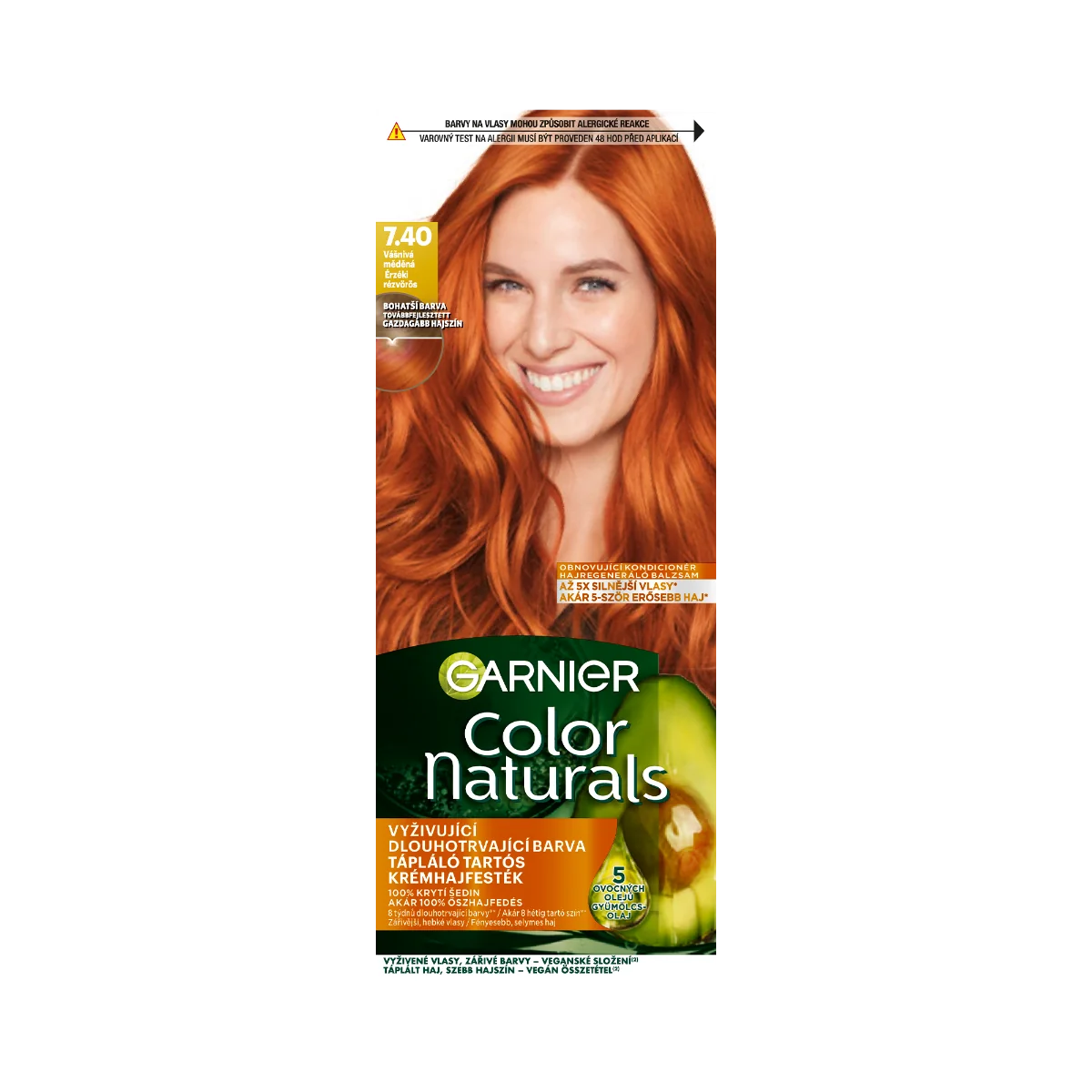 Garnier Color Naturals permanentná farba na vlasy 7.40 Vášnivá medená 1×1 kus, farba na vlasy