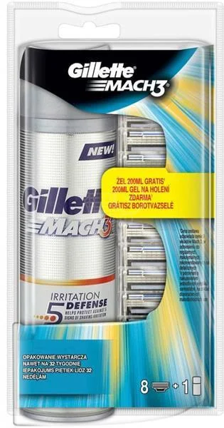 GILLETTE MACH3 8NH + GEL NA HOLENIE