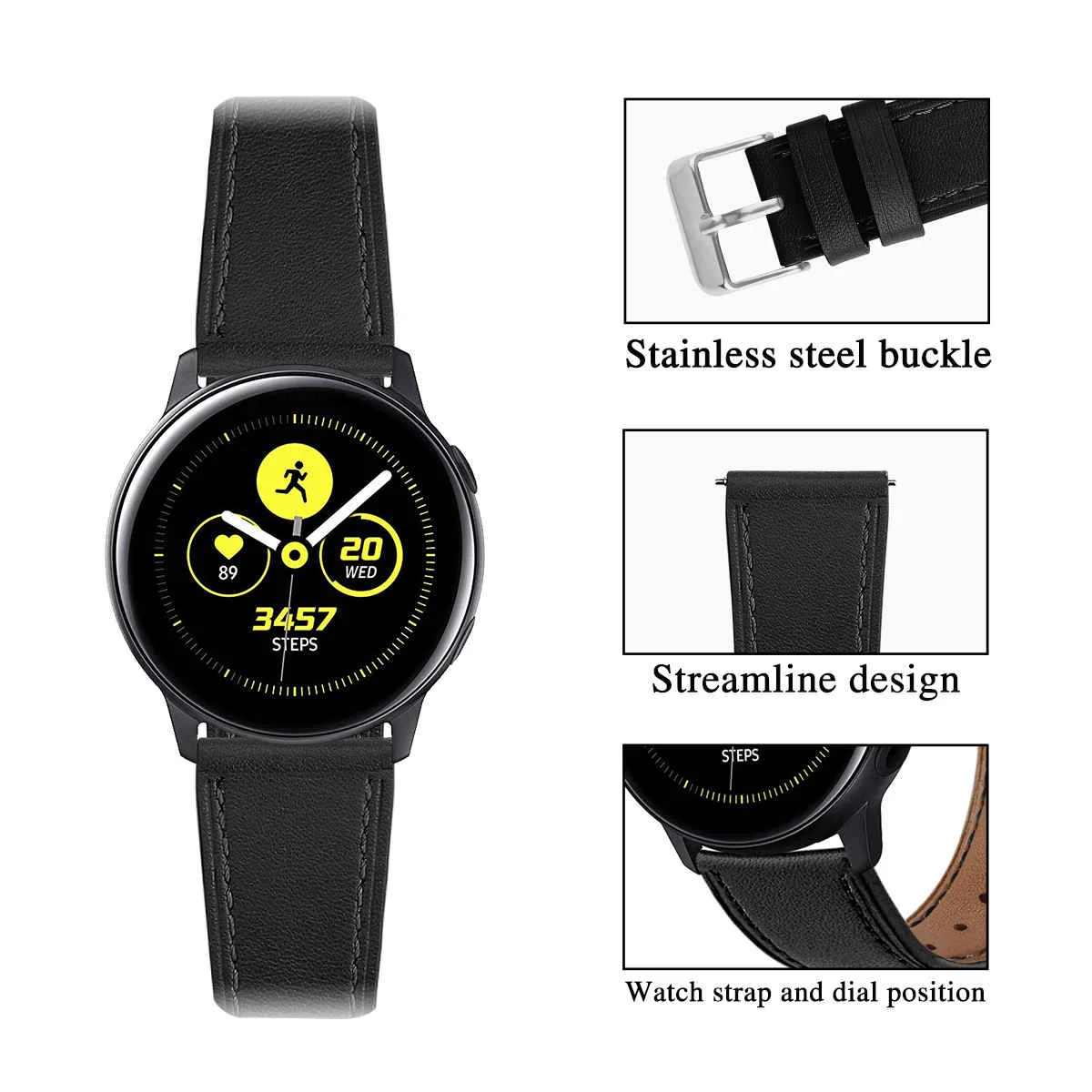 BStrap Leather Italy remienok na Xiaomi Amazfit GTR Mini black