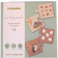 FILIBABBA Detské puzzle s číslami - severské zvieratká